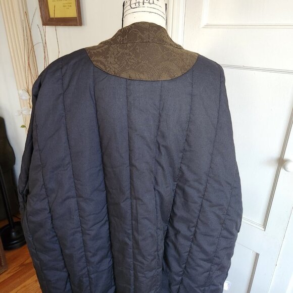 Vintage Oriental Heavily Quilted Embroidered Coat Sz L - Picture 11 of 13